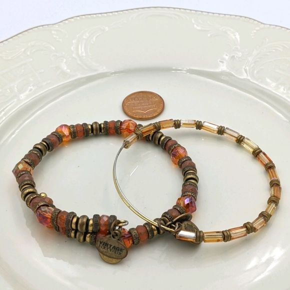 Alex and Ani Rafaleian Gold Orange Beaded Set